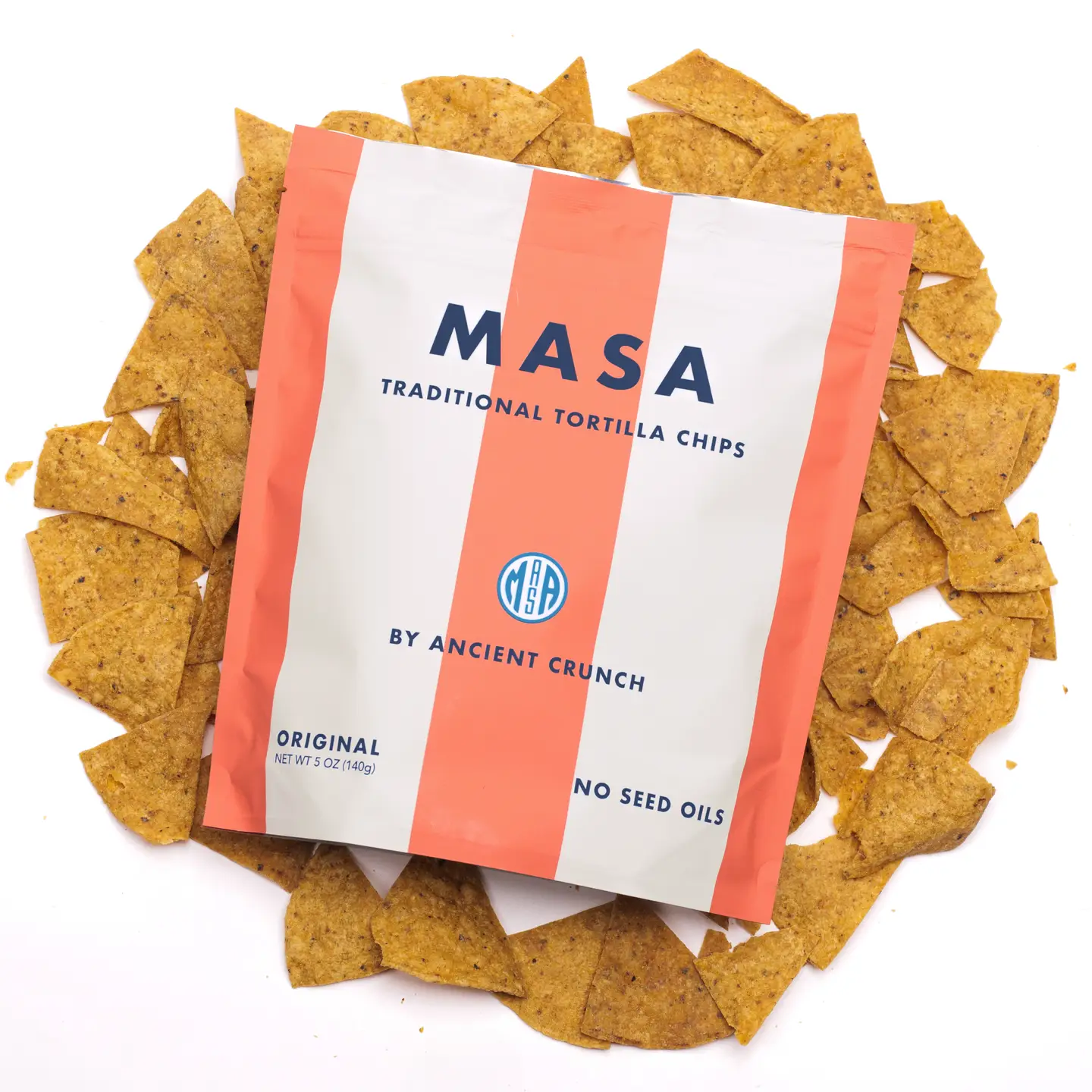 Masa Traditional Tortilla Chips, 5oz Bag Case