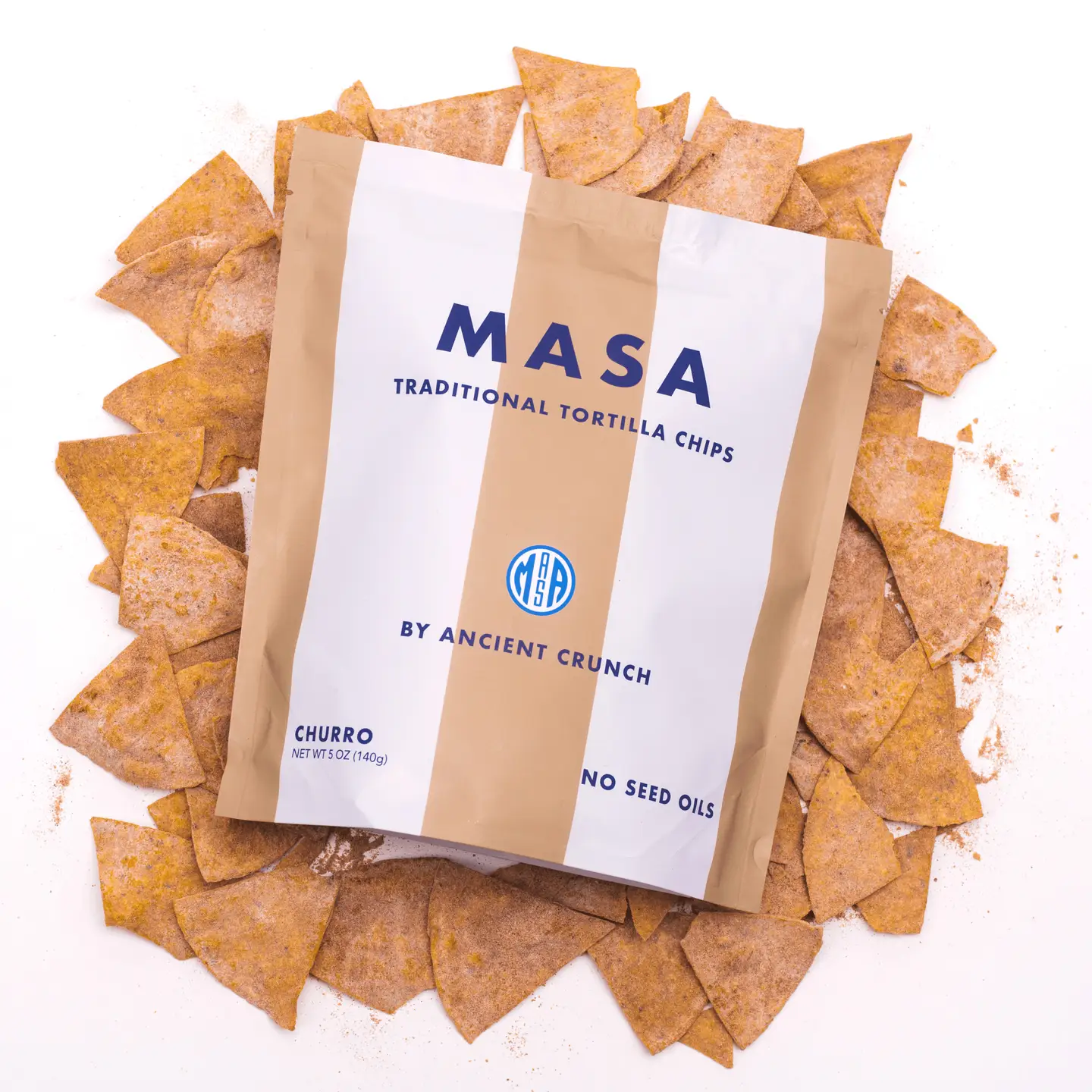 Masa Tortilla Chips - Churro, 5oz Bag Case
