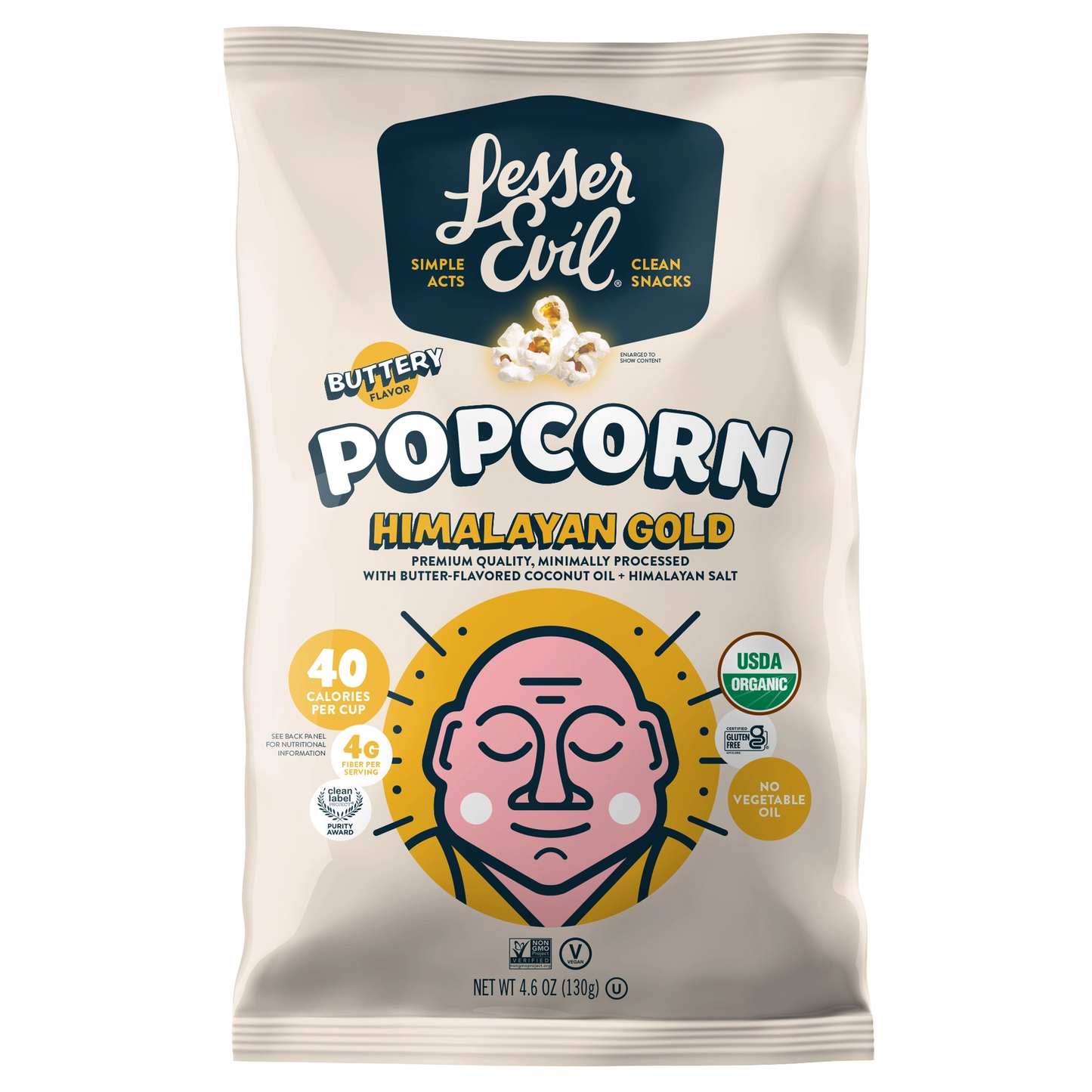 Lesser Evil Organic Popcorn Himalayan Gold