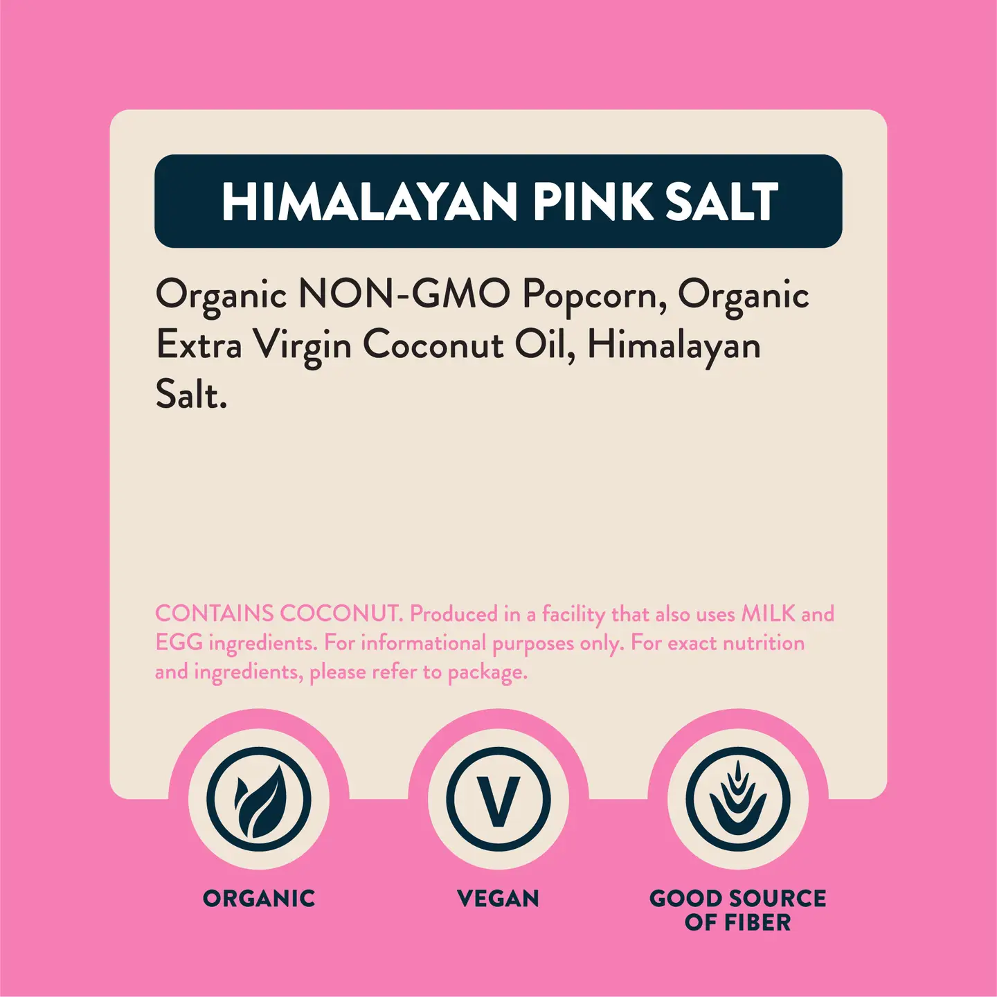 Lesser Evil Organic Popcorn Himalayan Pink Salt