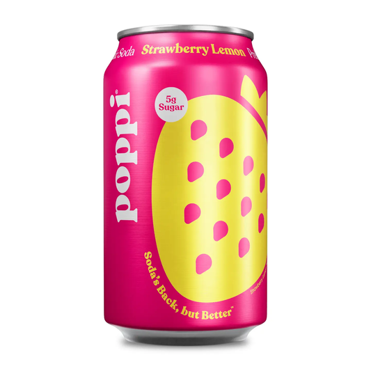 Poppi Prebiotic Soda, Strawberry Lemon, 12oz