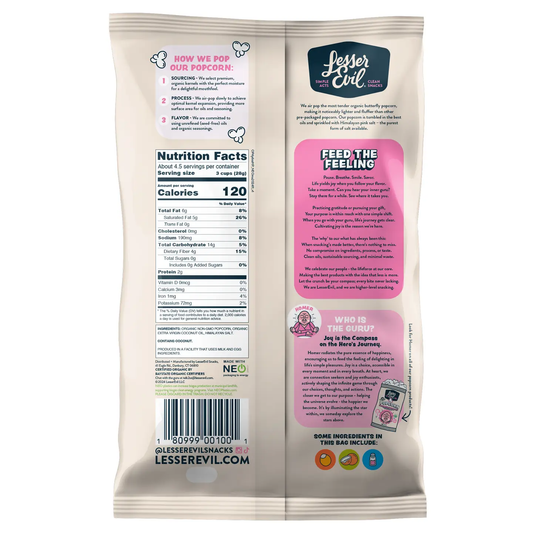 Lesser Evil Organic Popcorn Himalayan Pink Salt